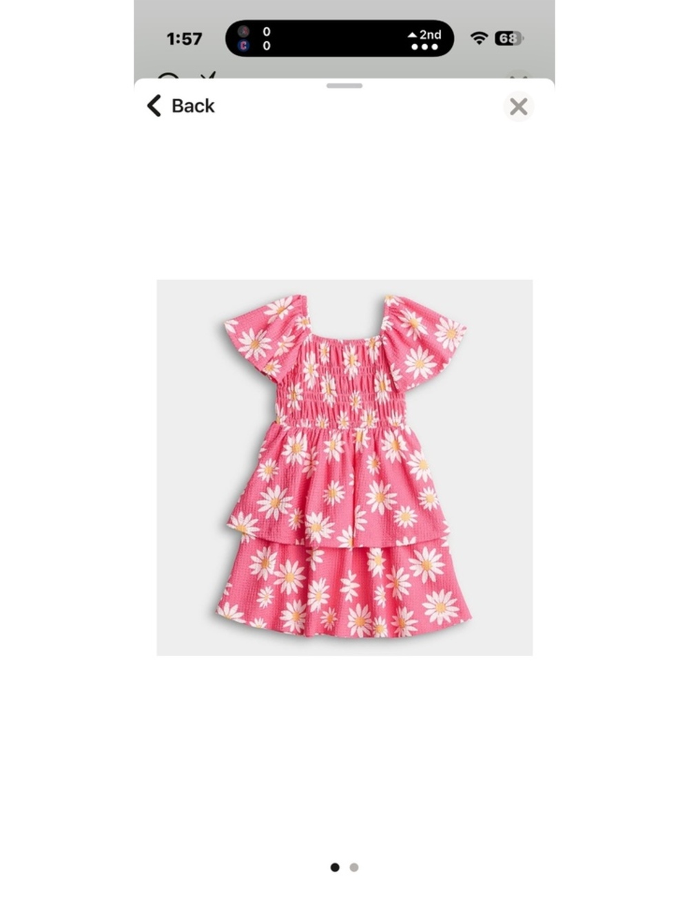 Jumping Beans Pink Daisy Print Dress for Toddler Girls, Size 2T